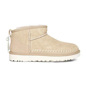UGG Winter Boots, female, Beige, Size: 11 US Classic Ultra Mini Biarritz