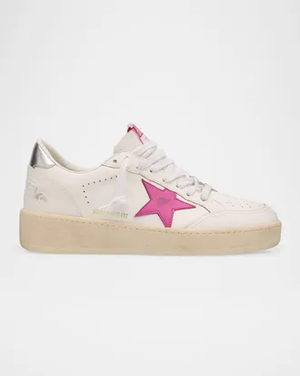 Golden Goose Ball Star Mixed Leather Low-Top Sneakers