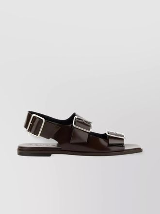 Aeyde square toe flat sole open sandals