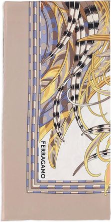 Ferragamo Sjaal met print - Beige