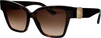 Dolce & Gabbana Vierkante Zonnebril - Dames - Zonnebrillen - Bruin - 54 MM - Accessoires