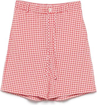 Marni Seersucket shorts met gingham ruit - Rood