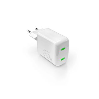 Puro Cargador De Pared Minipro 2xusb-c Gan 35w - Blanco