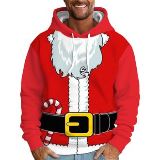 Generic Mens Christmas Sweatshirt, Large Size, Mens Hooded Sweatshirt with Ugly Print, Casual Long Sleeves, Sport Pullover, Chic and Elegant, Loose Fit, Chris