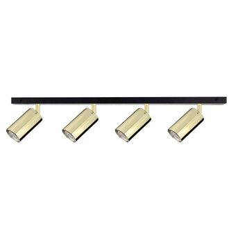 Netlighting Eye Ceiling Spotlight Bar Black Gold 60cm 4x GU10