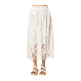 BERENICE Gonna Midi Jizlene - - Skirts - Donna - Bianco - M