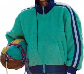 Free People Movement Pippa Sherpa Scrunchy Jacket In Green