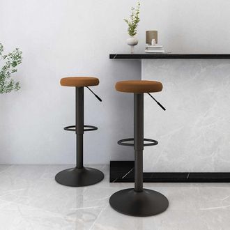 vidaXL Taburetes De Cocina 2 Unidades Terciopelo Marr&oacute;n Vidaxl