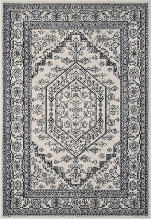 Safavieh Alfombra medall&oacute;n de polipropileno blanco/azul, 122 x 183 cm