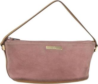 Gucci Pre-owned Shoulder Bags, female, Pink, Size: ONE SIZE Pre-owned Suede Shoulder Bag