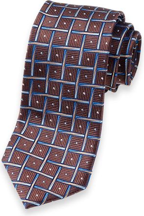 Paul Fredrick Basketweave Woven Silk Tie