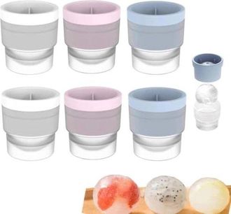 OEM Moldes Bolas Hielo, Bandeja Silicona Grande Reutilizable Hacer Cubitos Hielo Redondos, Molde Apilable Silicona F&aacute;cil Desmoldar Hacer Bolas Hielo
