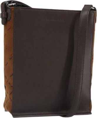 Burberry Pre-owned Cross Body Bags, female, Brown, Size: ONE SIZE Pre-owned Leather Cross Body Bag