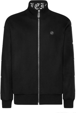 Philipp Plein Jogging Zipped Jacket Skull&Bones - Heren - Vesten met rits - Zwart - 3XL - Katoen - Hoodies & sweatvesten
