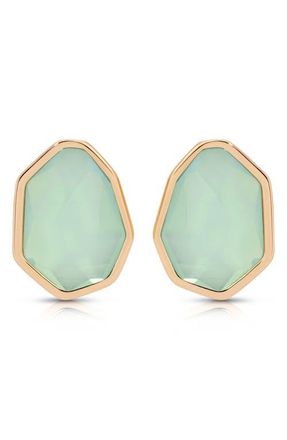 Ettika Seastone Stud Earrings in Seafoam With Gold at Nordstrom