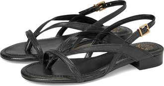 Vince Camuto Melly Strappy Flat Sandals Womens Sandals Black : 8.5 M, Leather
