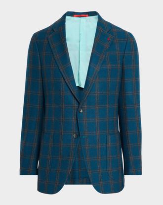 Isaia Men & apos;s Cashmere Plaid Sport Coat