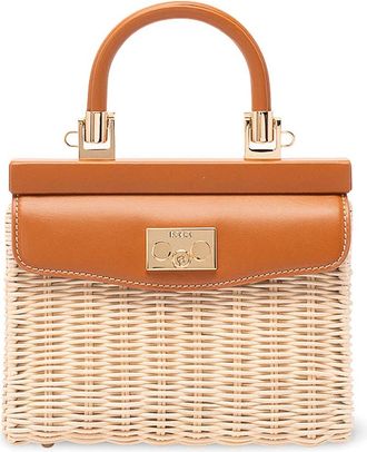 Rodo Wicker And Leather Small Handbag