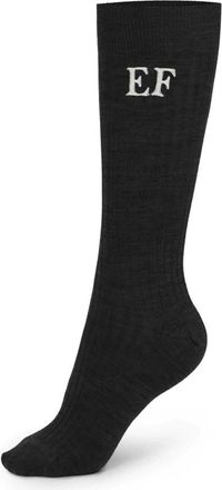 Elisabetta Franchi Stretch Wool Sokken met Logo - Dames - Sokken - Zwart - Xs/S - Wol - Ondergoed