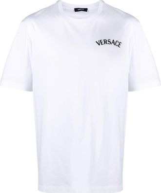 Versace Milano Stamp embroidered cotton T-shirt - men - Cotton - M - White