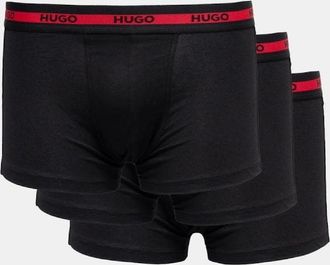 HUGO BOSS Mens HUGO Planet 3-Pack Stretch-Cotton Logo Waistband Trunks - Black 005 - Size: 35/34/32/9.5/13/12.5/12/11.5/11/9/16/15.5/15/14.5/14/13.5/10.5/10