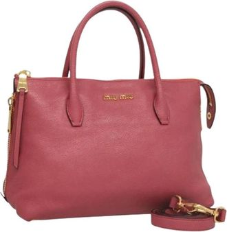 Miu Miu Pre-owned Handbags, female, Pink, Size: ONE SIZE Pre-owned Leather Handbag