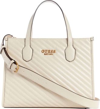 Guess Silvana 2-vakken Tote Bag - Dames - Handtassen - Wit - ONE Size - Tassen
