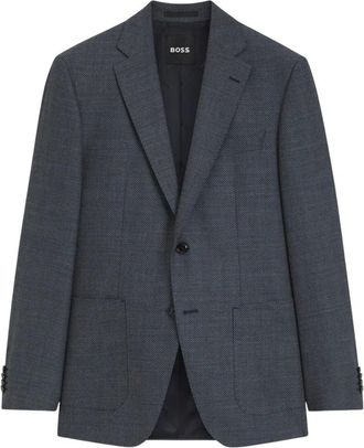 HUGO BOSS H-Janson Blazer - Heren - Jassen - Blauw - Maat: 2XL Katoen