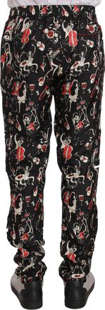 Dolce & Gabbana Red Musical Instrument Print Sleepwear Mens Pants