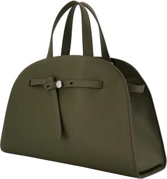 Tory Burch Womens Romy Bauletto Handbag - Tory Burch Leather Khaki Calfskin Bags Handbags-Purses