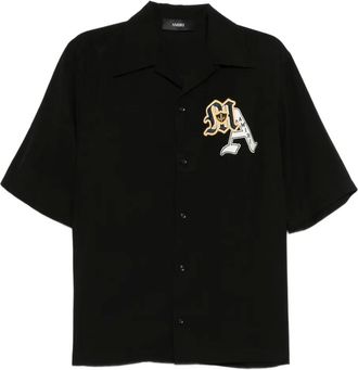 Amiri varsity-patch shirt - Zwart