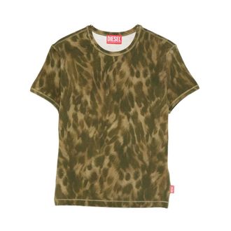 Diesel T-Shirts, female, Green, Size: M Military Top