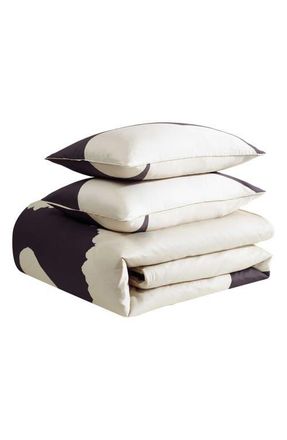 Marimekko Unikko Duvet Cover & Shams Set in Open Charcoal at Nordstrom, Size Full