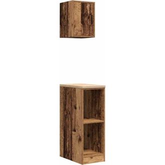 vidaXL Garage Cabinets 2 pcs Old Wood Engineered Wood Vidaxl