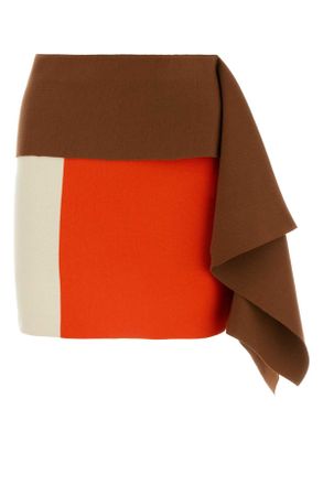 Fendi Womens Multicolor Wool Mini Skirt - Brown - Size EU 38 (Womens)