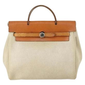 Herm&egrave;s Pre-owned Herbag a dos rugzak - Dames - Pre-owned - Beige - Maat: ONE Size Leer