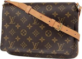 Louis Vuitton Tweedehands Canvas Louis Vuitton tassen - Dames - Vintage Schoudertas - Bruin - ONE Size - Vintage