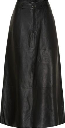 BTF-CPH Btfcph - Lange A-lijn leren rok - Dames - Rokken - Zwart - Maat: M Leer