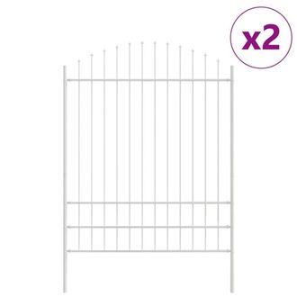 Berkfield Home Garden Fence with Hoop Top White 3, 4x2 m Steel