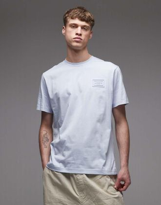 Lacoste T-shirt comoda azzurra con logo in rilievo-Blu