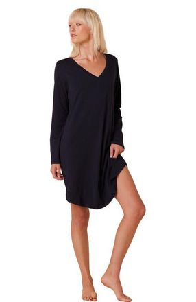 The Cats Pajamas Pima Knit Sleep Shirt in Classic Midnight at Nordstrom, Size X-Small