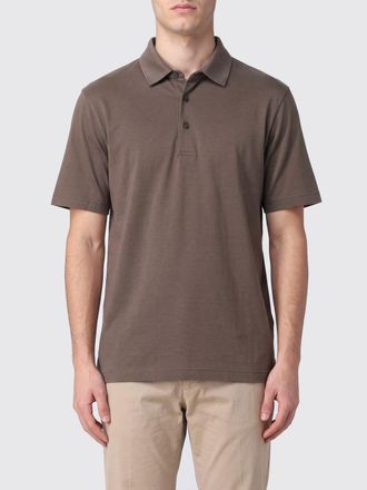 Herno Short-Sleeve Cotton Polo Shirt with Three-Button Placket