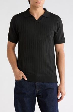Tom Baine Rib Polo Sweater in Black at Nordstrom Rack, Size Xx-Large