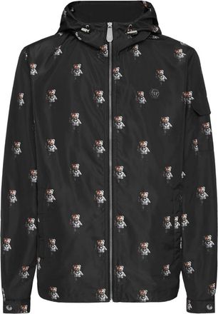 Philipp Plein Windbreaker Teddy - Heren - Zomerjassen - Zwart - 4XL - Polyester - Jassen