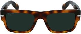 Ferragamo Classic Logo 54mm Rectangular Sunglasses in Tortoise at Nordstrom Rack