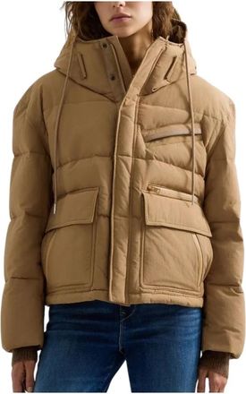 Replay W0018 Jas - Dames - Winterjassen - Beige - S - Katoen - Jassen