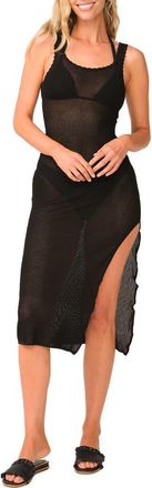 PQ Swim Lettie Semisheer Cover-Up Dress in Midnight at Nordstrom, Size X-Small