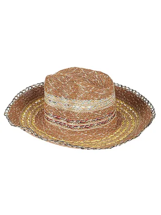 Exquisite J Raffia Fedora - tan