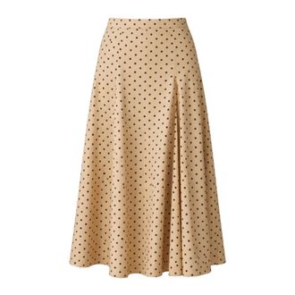Max Mara Midi Skirts, female, Beige, Size: XS Polka Dot Midi Skirt