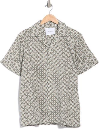 Les Deux Foulard Short Sleeve Shirt in Smoke Green at Nordstrom Rack, Size X-Large